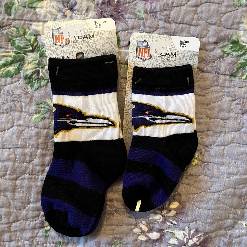 Toddler or Infant Ravens Socks